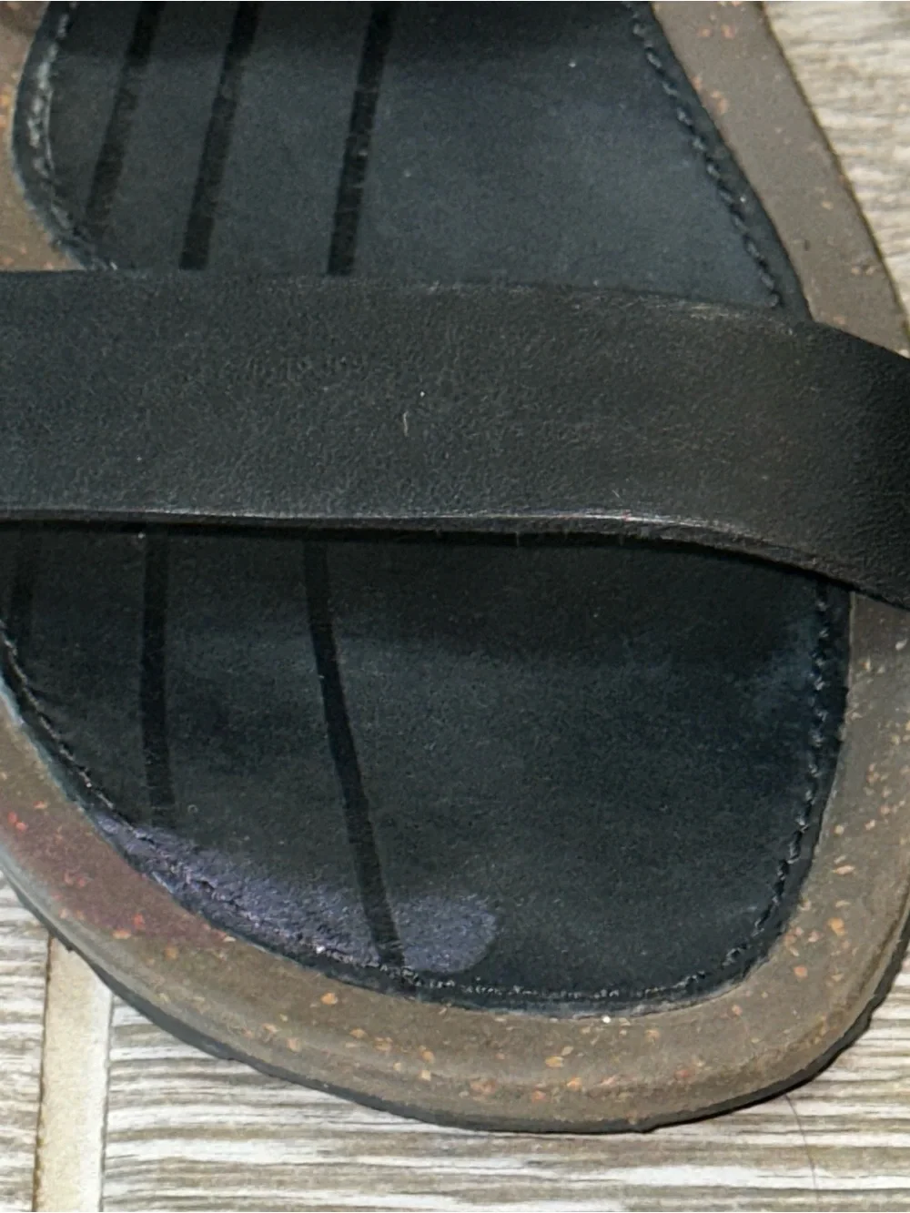 Teva Cabrillo Crossover Leather Wedge Sandals Black Women's 9.5 Summer Shoes